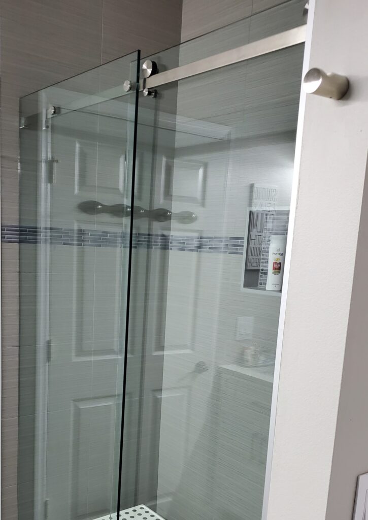 Orlando glass barn door style sliding shower doors