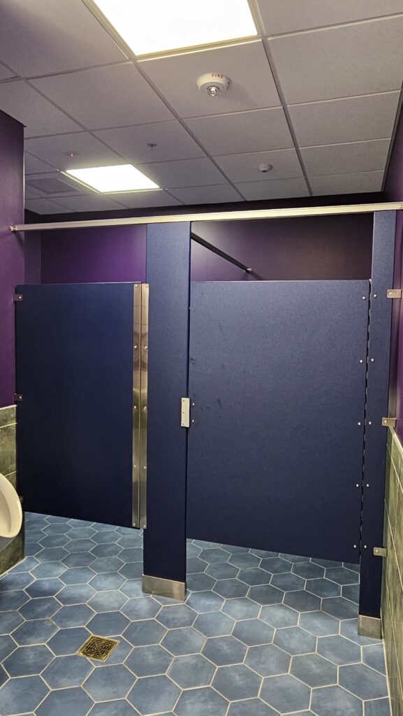 Custom color Orlando commercial bathroom partitions